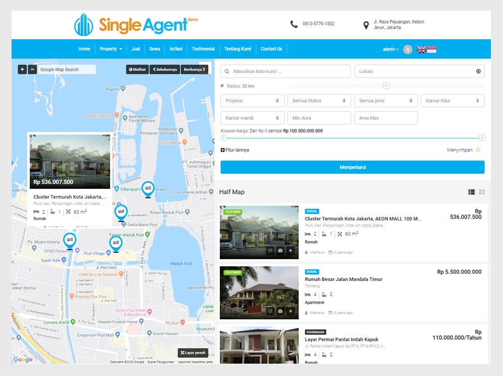 Pencarian Iklan dalam Peta